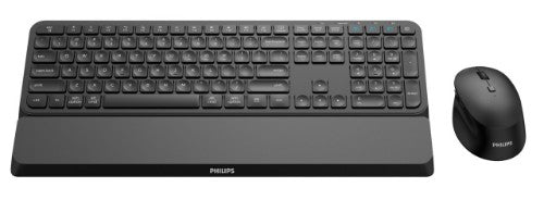 Philips 6000 series SPT6607B/26 keyboard Mouse included Universal RF Wireless + Bluetooth QWERTZ German Black