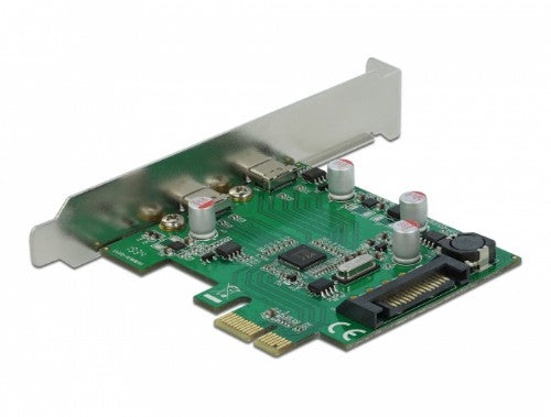 DeLOCK PCI Express x1 Card to 2 x external SuperSpeed USB (USB 3.2 Gen 1) USB Type-C™ female