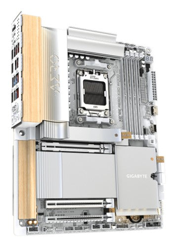 GIGABYTE X870E AERO X3D WOOD Motherboard - Supports AMD Ryzen 9000 CPUs, 16+2+2 Phases Digital VRM, up to 9000Hz DDR5 (OC), 2xPCIe 5.0 + 2xPCIe 4.0, Wi-Fi 7, 5GbE LAN, USB 4