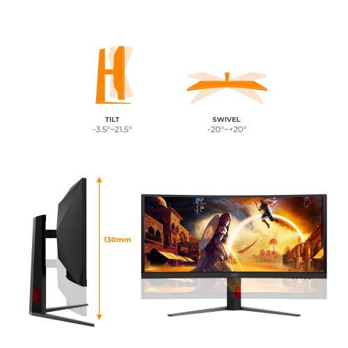 AOC G4 CU34G4CA computer monitor 86.4 cm (34") 3440 x 1440 pixels Black, Red