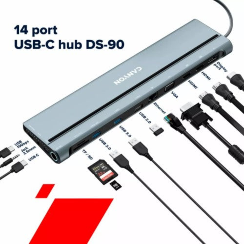 Canyon DS-90 USB 3.2 Gen 1 (3.1 Gen 1) Type-C Grey