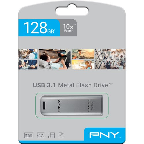 PNY FD128ESTEEL31G-EF USB flash drive 128 GB 3.2 Gen 1 (3.1 Gen 1) Stainless steel