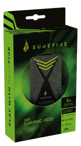 SureFire Gaming external hard drive 2 TB Black, Grey