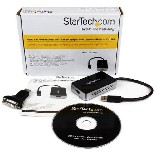 StarTech.com USB 3.0 to HDMI Adapter w/ 1x USB, USB to HDMI Monitor Converter for Windows (no support for macOS/ChromeOS/Linux) - TAA