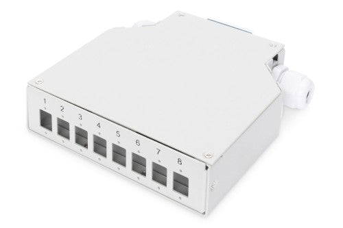Digitus Din Rail Splice Box for 8 LC/DX couplers