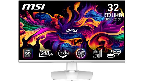 MSI MPG 321URXW QD-OLED computer monitor 80 cm (31.5") 3840 x 2160 pixels 4K Ultra HD White