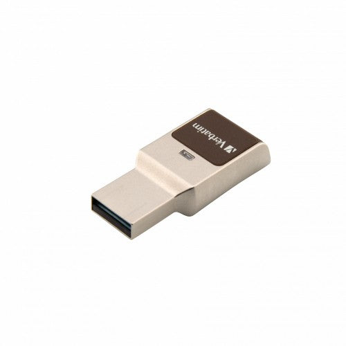 Verbatim FingerPrint Secure - USB 3.0 Drive with fingerprint scanner and AES-256 HW encryption to protect your data - 32 GB - Brown/Silver