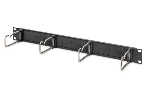 Digitus Cable Management Panel with Steel Rings and Brush Strip for 482.6 mm (19") Cabinets, 1U