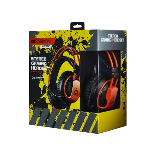 Canyon Corax Headset Wired Head-band Gaming USB Type-A Black, Orange