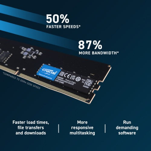 Crucial CT16G56C46U5T memory module 16 GB 1 x 16 GB DDR5 288-pin DIMM ECC