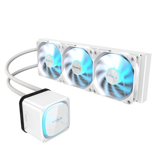 GIGABYTE EAGLE 360 ICE Liquid CPU Cooler - 3x120mm ARGB Fans, full-color LCD, DAISY-CHAIN, Intel LGA 1851 and AMD AM5 Compatible