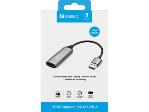 Sandberg HDMI Capture Link to USB-A