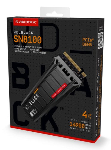 Western Digital Black WD_BLACK™ SN8100 NVMe™ SSD POWERED BY SANDISK 4 TB, [With Heatsink]