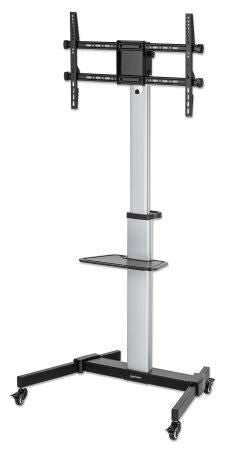 Manhattan Trolley Mount Stand for TV & Monitors, For screens: 37" to 86", -10 to 5° Tilt, 90° Rotation, VESA compatibility: all between 200x200 to 600x400mm - check the dimensions of the four mounting holes on back of screen to ensure it fits, Max 50kg, B
