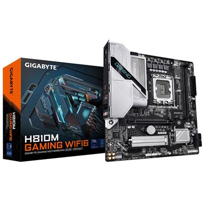 GIGABYTE H810M GAMING WIFI6 Motherboard - Intel Core Ultra (Series 2) CPUs, 4+1+2 Phases VRM, up to 6400MHz DDR5, 1xPCIe 4.0 M.2, 2.5GbE LAN, WIFI 6, USB 3.2 Gen 1