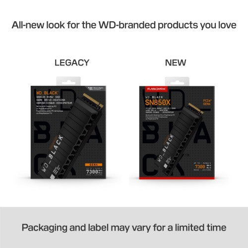 Western Digital Black WD_BLACK™ SN850X NVMe™ SSD POWERED BY SANDISK 1 TB, [With Heatsink]