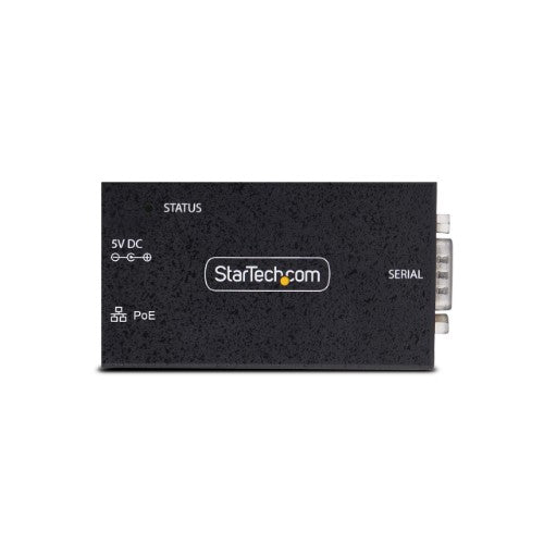 StarTech.com 1-Port Serial to Ethernet Adapter, 802.3af PoE IP Serial Device Server For Remote RS232 Devices, Wall/DIN Rail Mountable, RJ45 LAN to DB9 Serial Converter, TAA
