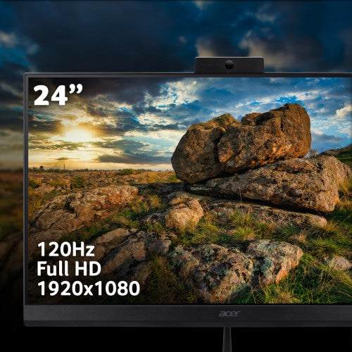 Acer Aspire C24-B All-in-One Desktop - Intel N150, 8GB, 256GB SSD, Integrated Graphics, 23.8" Full HD, Windows 11, Black