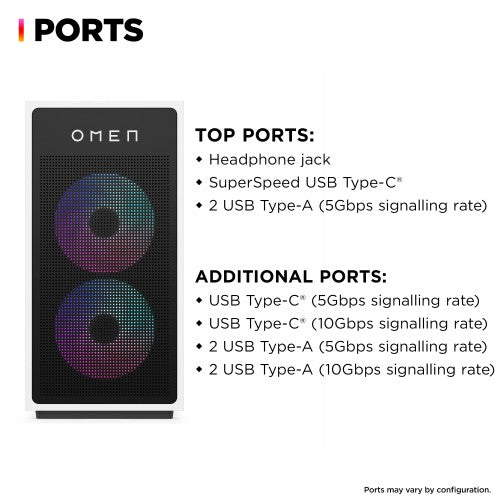 HP OMEN 35L GT16-0035na Intel Core Ultra 7 265K 32 GB DDR5-SDRAM 2 TB HDD+SSD NVIDIA GeForce RTX 5070 Ti Windows 11 Home Tower PC AI PC Black