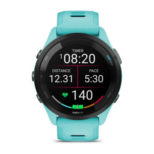 Garmin Forerunner 265 3.3 cm (1.3") AMOLED 46 mm Digital 416 x 416 pixels Touchscreen Black, Blue Wi-Fi GPS (satellite)