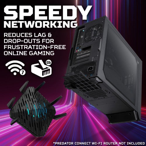 Acer Predator PO3-665 Intel Core i5-14400F 16GB RAM 512GB SSD RTX 5060 Windows 11 Home Gaming Desktop PC - Black