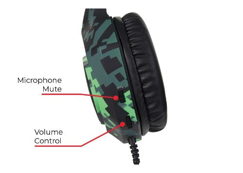 SureFire Skirmish Headset Wired Head-band Gaming USB Type-A Black, Camouflage, Green