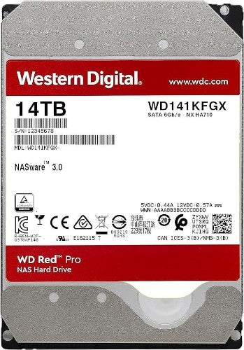 Western Digital Red Pro internal hard drive 14 TB 7200 RPM 512 MB 3.5" Serial ATA III