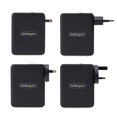 StarTech.com 140W USB-C Wall Charger, 3x USB-C/1x USB-A, PD 3.1 International GaN Power Adapter for MacBook/Dell XPS/Inspiron