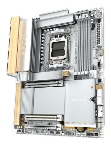 GIGABYTE X870E AERO X3D WOOD Motherboard - Supports AMD Ryzen 9000 CPUs, 16+2+2 Phases Digital VRM, up to 9000Hz DDR5 (OC), 2xPCIe 5.0 + 2xPCIe 4.0, Wi-Fi 7, 5GbE LAN, USB 4