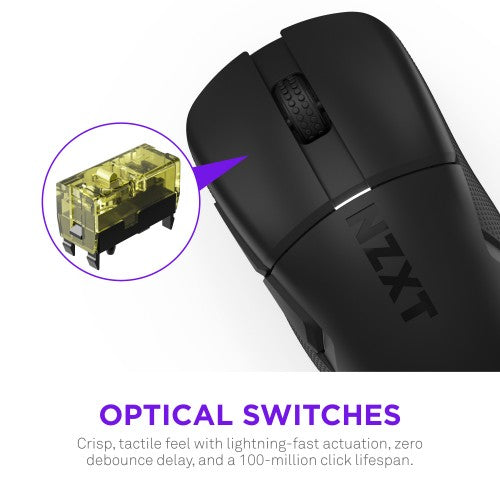 NZXT MS-101NB-01 mouse Gaming Right-hand RF Wireless Optical 26000 DPI