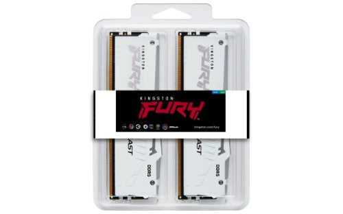 Kingston Technology FURY Beast 32GB 6800MT/s DDR5 CL34 DIMM (Kit of 2) White RGB EXPO