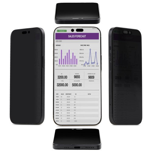 StarTech.com 4-Way 360 Privacy Screen For iPhone 16 Pro, Supports Portrait/Landscape Orientation, Touch-Enabled, Tempered Glass Protector, 4Way Filter, TAA