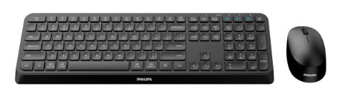 Philips 4000 series SPT6407B/26 keyboard Mouse included Universal RF Wireless + Bluetooth QWERTZ German Black