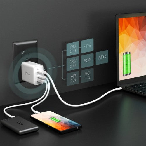 j5create JUP3365F-FN 65W GaN USB-C® 3-Port Charger - UK