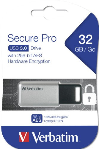 Verbatim Secure Pro - USB 3.0 Drive 32 GB - Silver