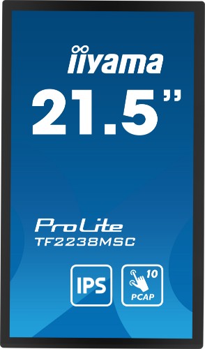 iiyama TF2238MSC-B1 computer monitor 53.3 cm (21") 1920 x 1080 pixels Full HD LED Touchscreen Black