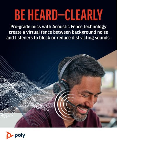HP Poly Poly Voyager Focus 2-M Microsoft Teams Certified with charge stand Headset