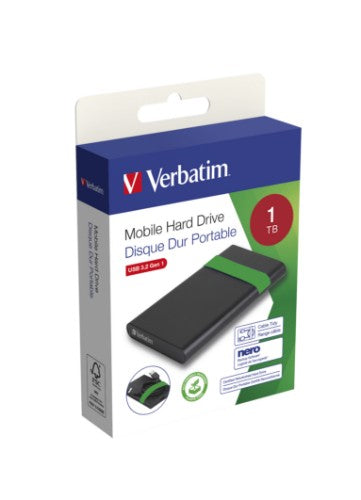 Verbatim Certified Refurbished Hard Drive USB 3.2 Gen 1 1TB
