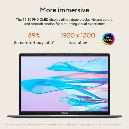 ASUS Vivobook S16 M3607KA-SH008W Copilot+ PC AMD Ryzen™ AI 7 350 Laptop 40.6 cm (16") WUXGA 32 GB DDR5-SDRAM 1 TB SSD Wi-Fi 6 (802.11ax) Windows 11 Home Grey