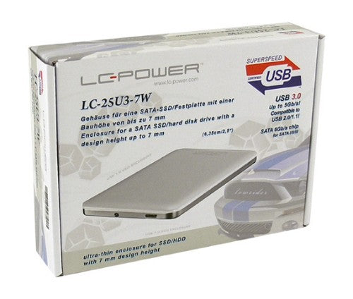 LC-Power LC-25U3-7W storage drive enclosure Aluminium, White 2.5"