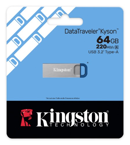 Kingston Technology DataTraveler 64GB Kyson 220MB/s Metal USB 3.2 Gen 1