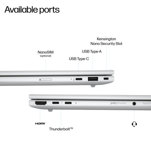 HP EliteBook 8 G1i Next Gen AI PC Wolf Pro Security Edition Copilot+ PC Intel Core Ultra 7 256V Laptop 35.6 cm (14") WUXGA 16 GB LPDDR5x-SDRAM 512 GB SSD Wi-Fi 7 (802.11be) Windows 11 Pro Silver
