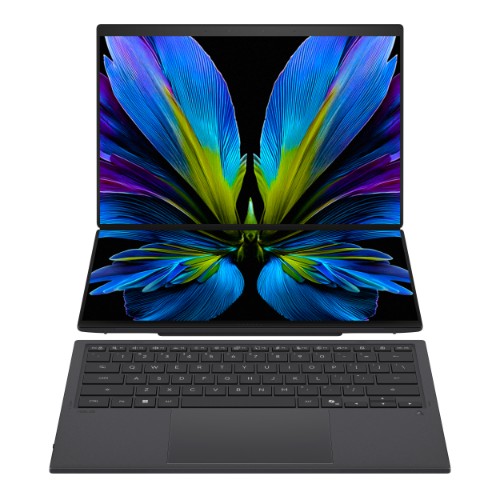 ASUS Zenbook Duo UX8407AA-SN586W Intel Core Ultra X9 378H Hybrid (2-in-1) 35.6 cm (14") Touchscreen 3K 32 GB LPDDR5x-SDRAM 1 TB SSD Wi-Fi 7 (802.11be) Windows 11 Home Grey