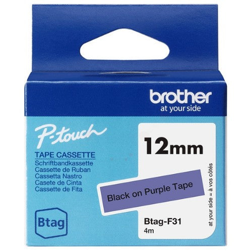 Brother BTAG-F31 DirectLabel-etikettes black on violet 12mm x 4m for Brother Btag 12mm