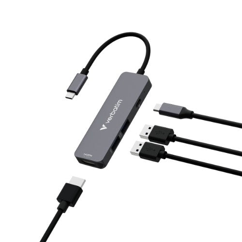 Verbatim USB-C Essentials Multiport Hub 4 ports: HDMI, USB-C PD, USB-A 3.2 Gen 1, USB-A