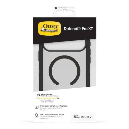OtterBox Defender Pro XT Clear Series for Apple iPhone 17 Pro Max, transparent/black