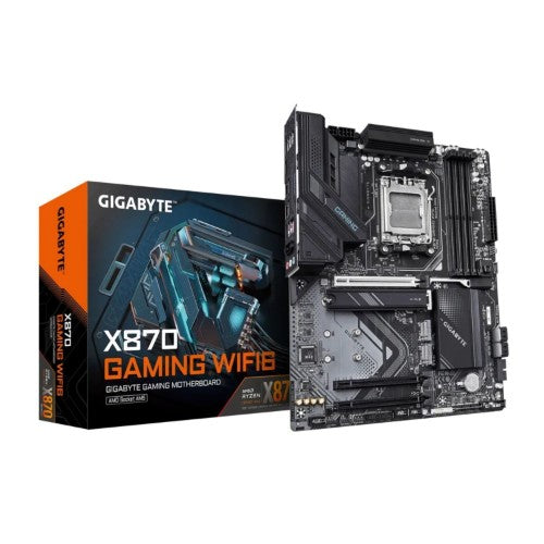 GIGABYTE X870 GAMING WIFI6 Motherboard - Supports AMD Ryzen 9000 CPUs, 8+2+2 phases VRM, up to 8000MHz DDR5 (OC), 1xPCIe 5.0 + 2xPCIe 4.0, Wi-Fi 6, 2.5GbE LAN, USB 4