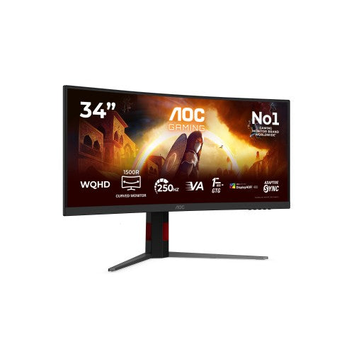 AOC G4 CU34G4ZCA computer monitor 86.4 cm (34") 3440 x 1440 pixels Black, Red