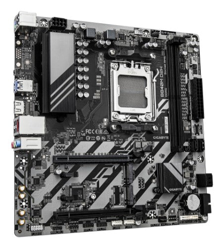 GIGABYTE B840M D2H Motherboard - AMD Ryzen 9000 CPUs, 5+2+2 Phases VRM, up to 7600MHz DDR5, 1xPCIe 4.0 + 1xPCIe 3.0 M.2, 2.5GbE LAN, USB 3.2 Gen 1