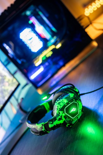 SureFire Skirmish Headset Wired Head-band Gaming USB Type-A Black, Camouflage, Green